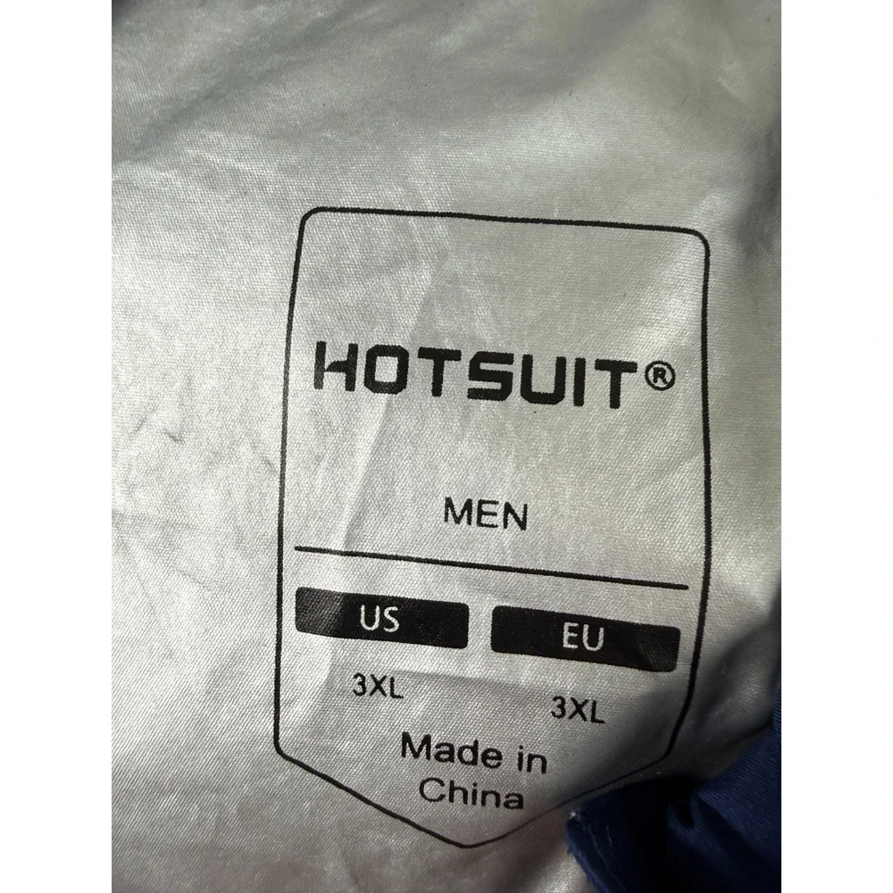 HOTSUIT Sauna Suit for Men's Sweat Sauna Blue Jacket Gym Workout Size 3XL